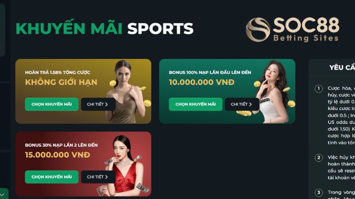 Khám phá khuyến mãi soc88