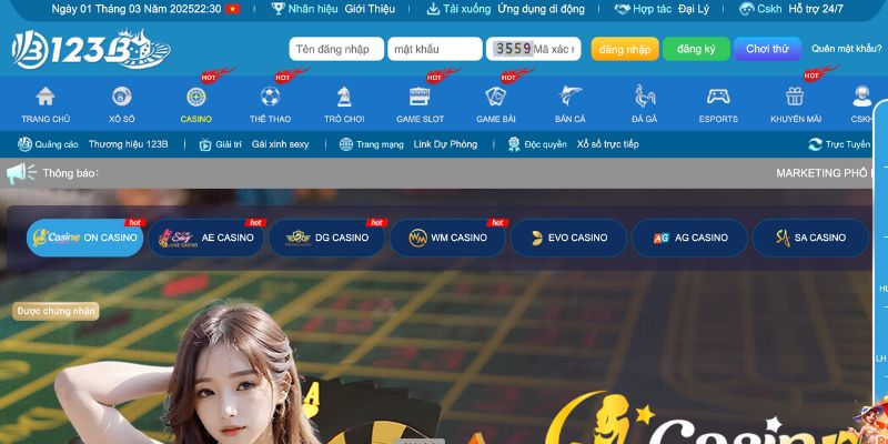 Hướng dẫn đăng nhập 123B trên máy tính